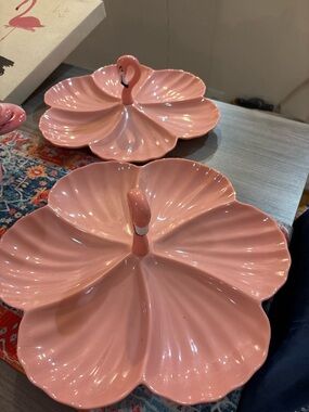 Pink Flamingo Divided Serving Platter